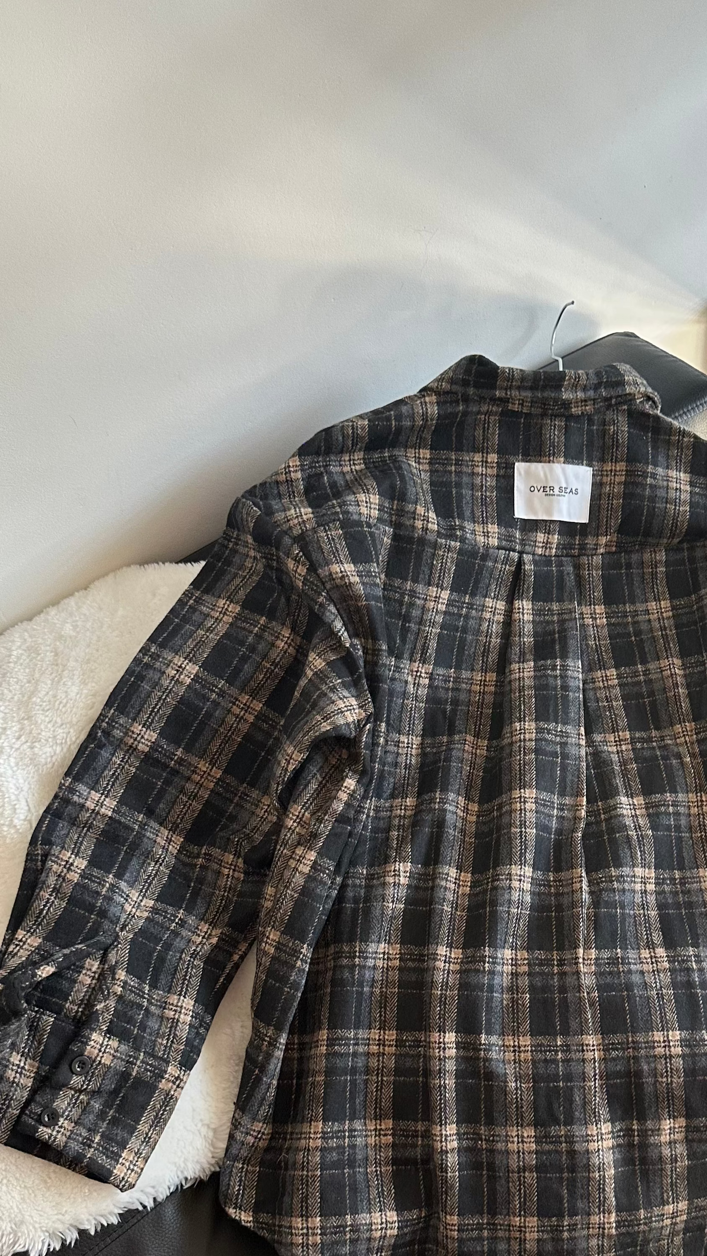 Ciepła koszula w kratę, oversize. 100% Bawełna
