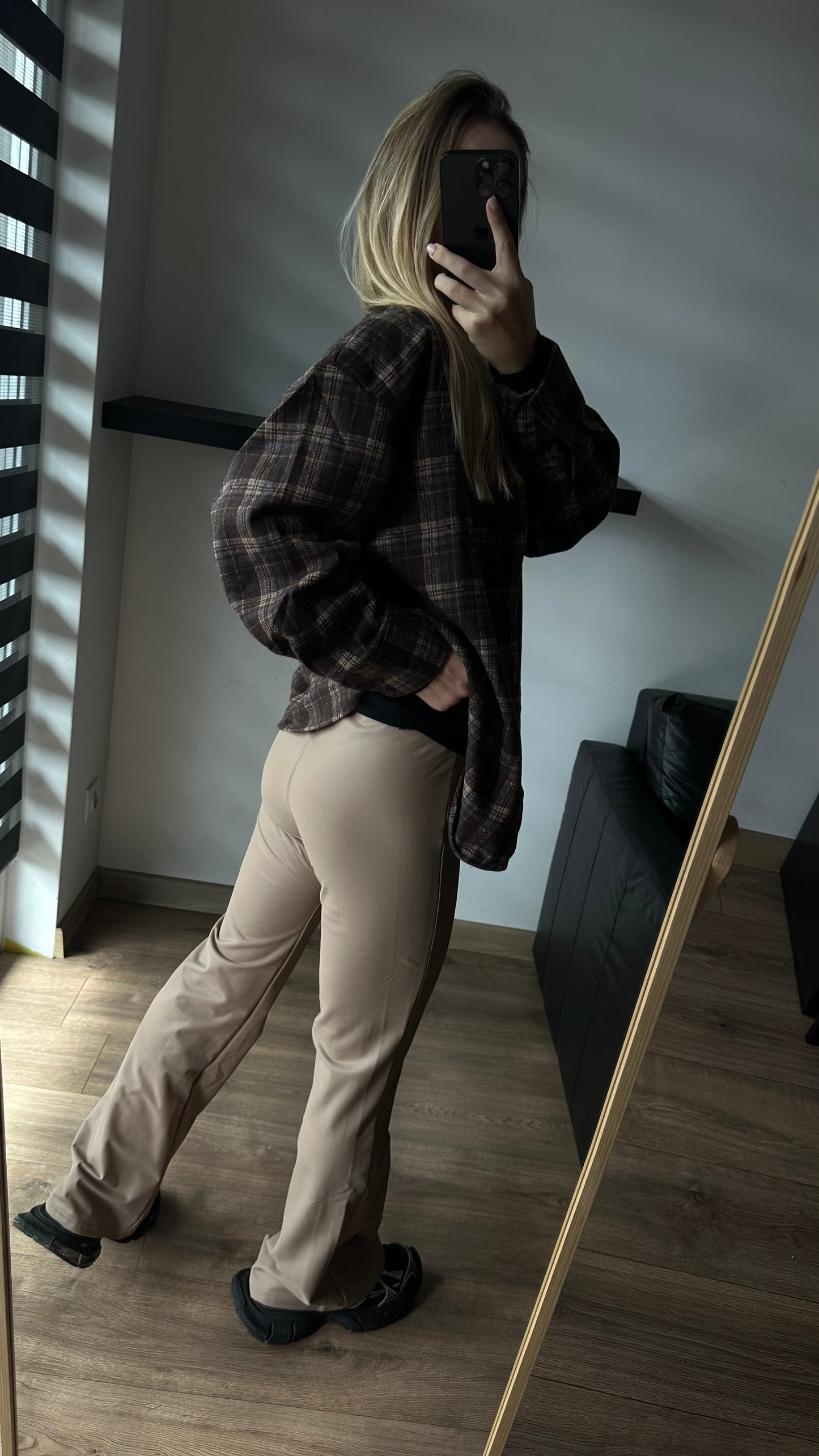 Legginsy z ekoskóry na fleecu. Na wzrost 155-165 cm. Super-ciepłe