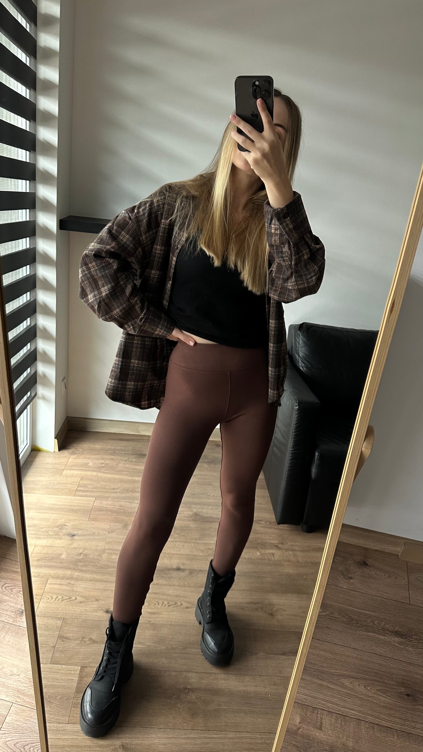 Legginsy na wzrost do 165 cm☝🏻. Ocieplane prążkowane na fleece. Idealne na jesień i zimę