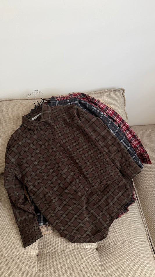 Ciepła koszula w kratę, oversize