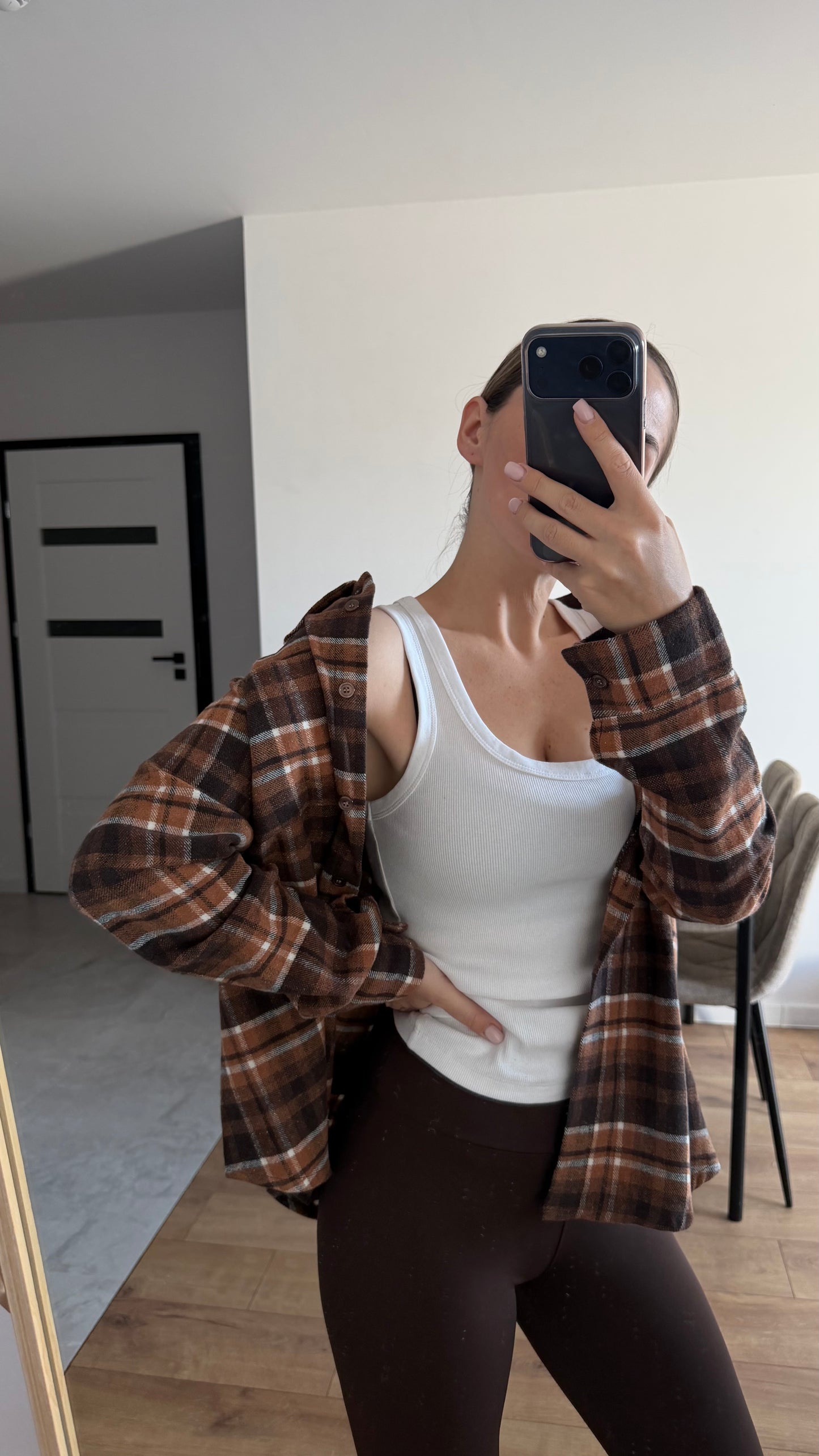 Ciepła koszula w kratę, oversize. 100% Bawełna