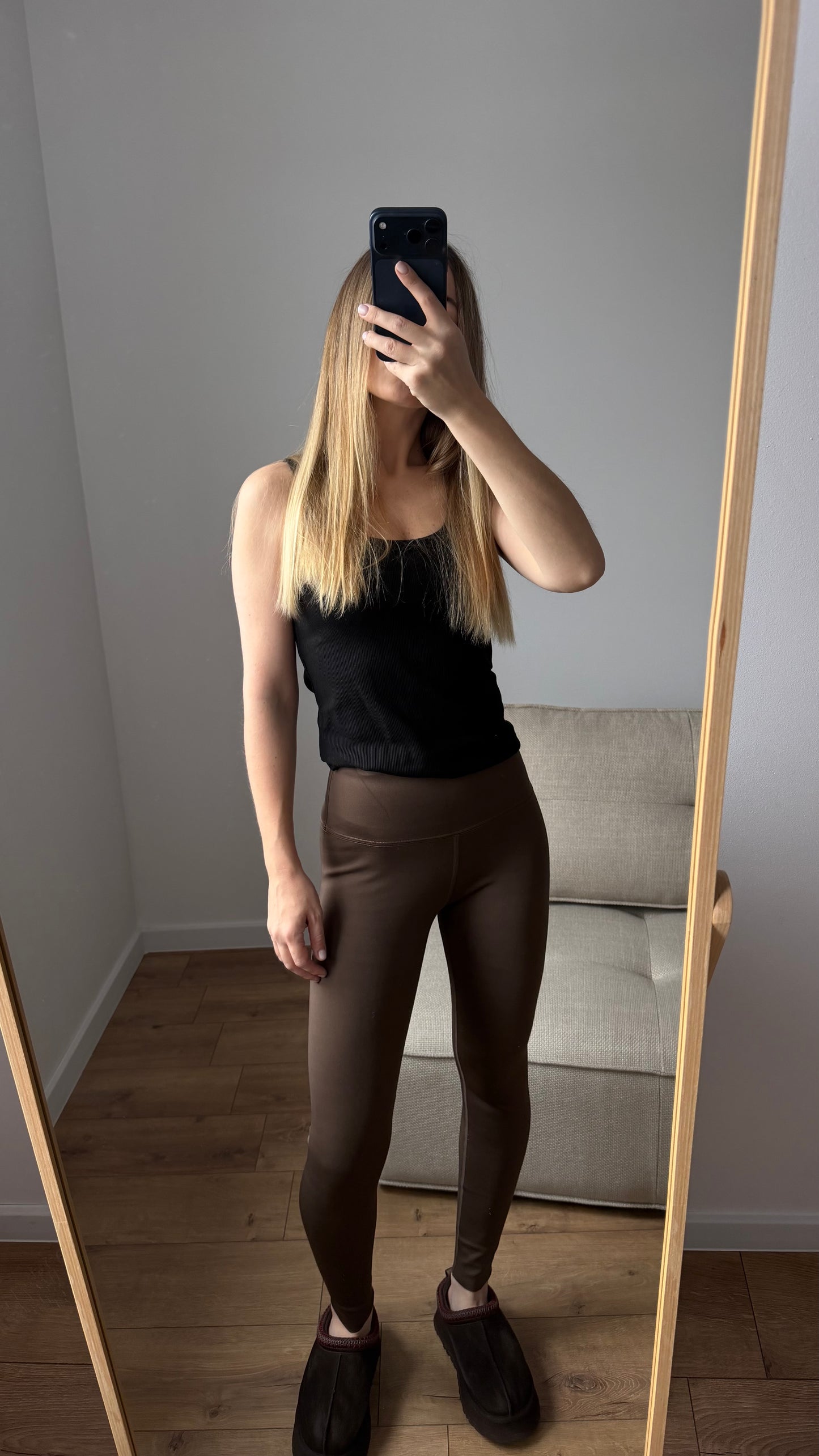 Legginsy GŁADKIE z wysokim stanem i efektem wyszczuplającym