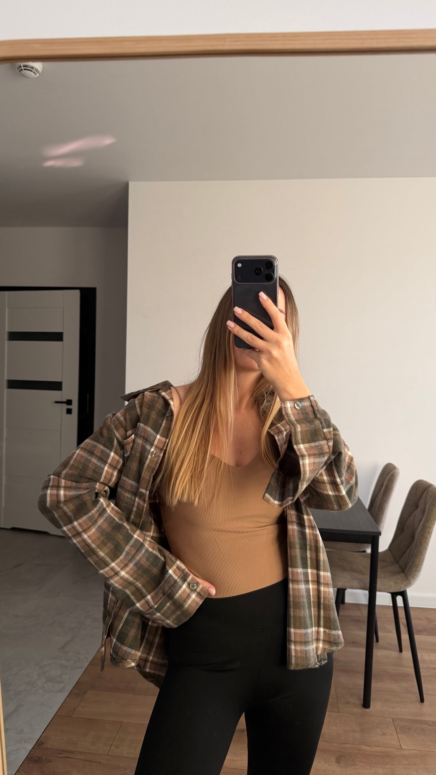 Ciepła koszula w kratę, oversize. 100% Bawełna