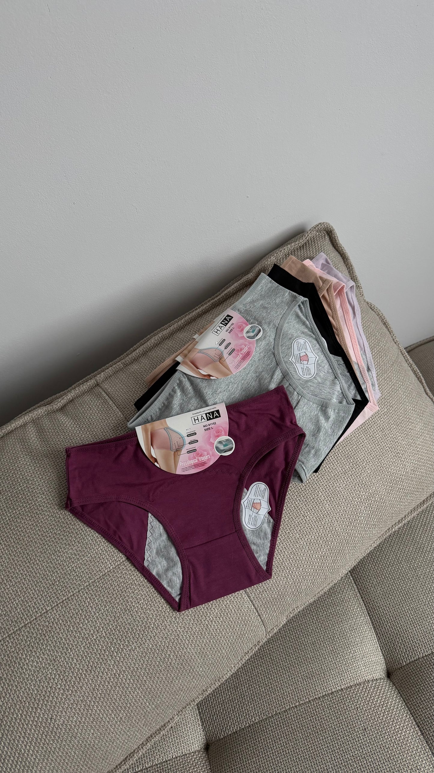 Majtki 95% Bawełna (majtki menstruacyjne) Zestaw 3 szt