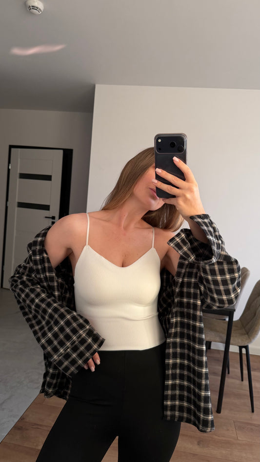 Ciepła koszula w kratę, oversize. 100% Bawełna