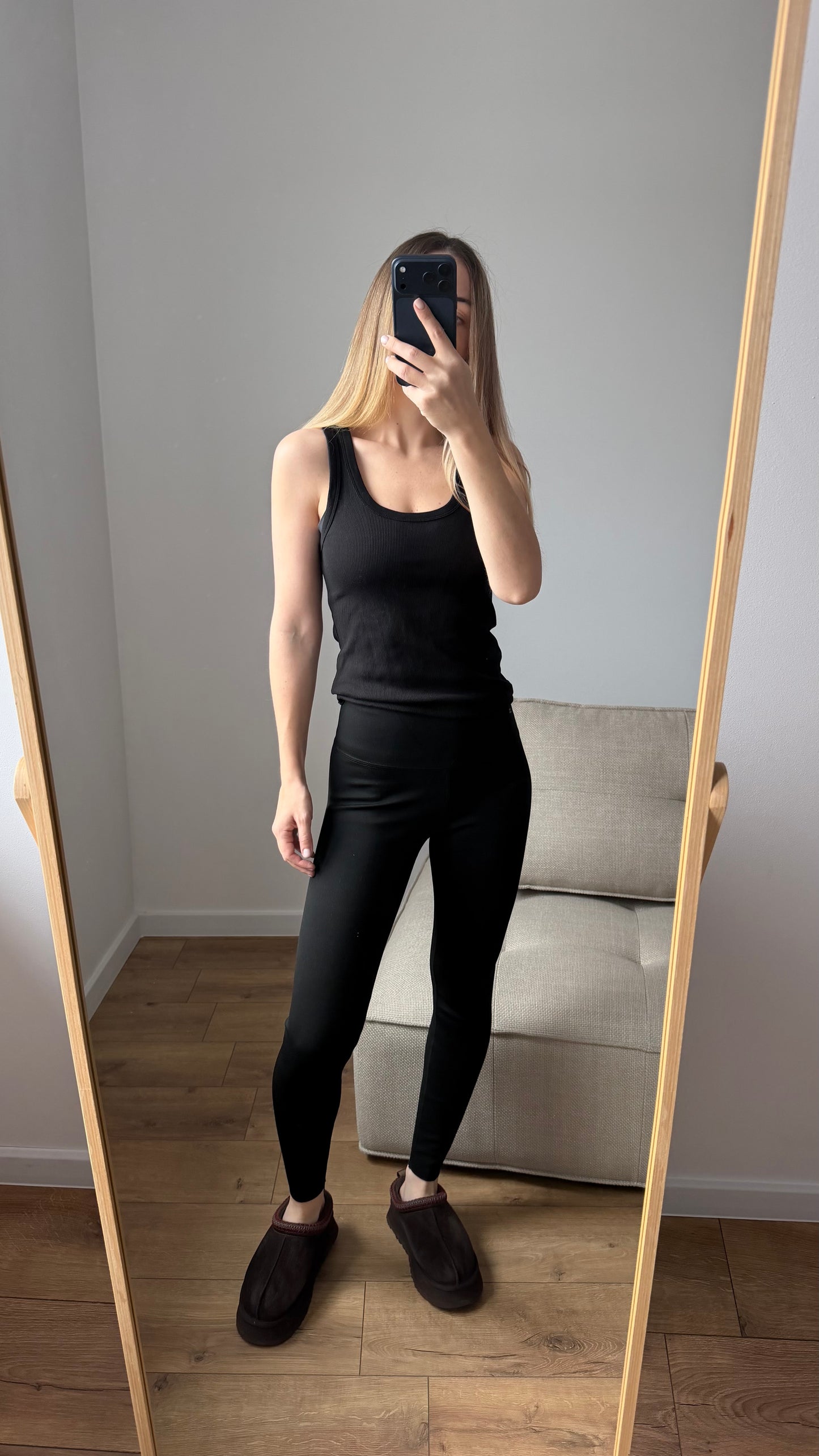 Legginsy GŁADKIE z wysokim stanem i efektem wyszczuplającym