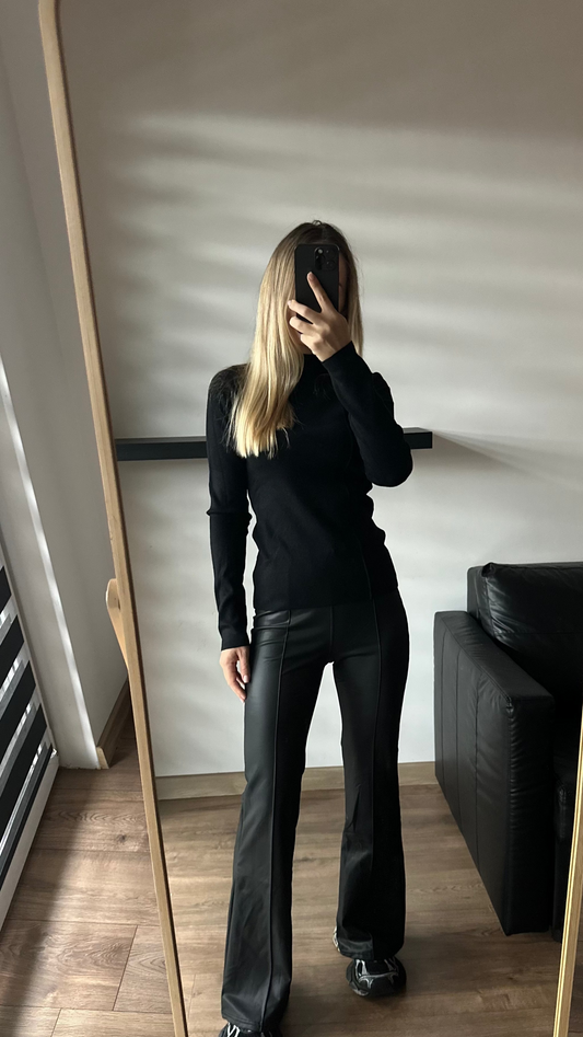 Legginsy z ekoskóry na fleecu. Na wzrost 155-165 cm. Super-ciepłe