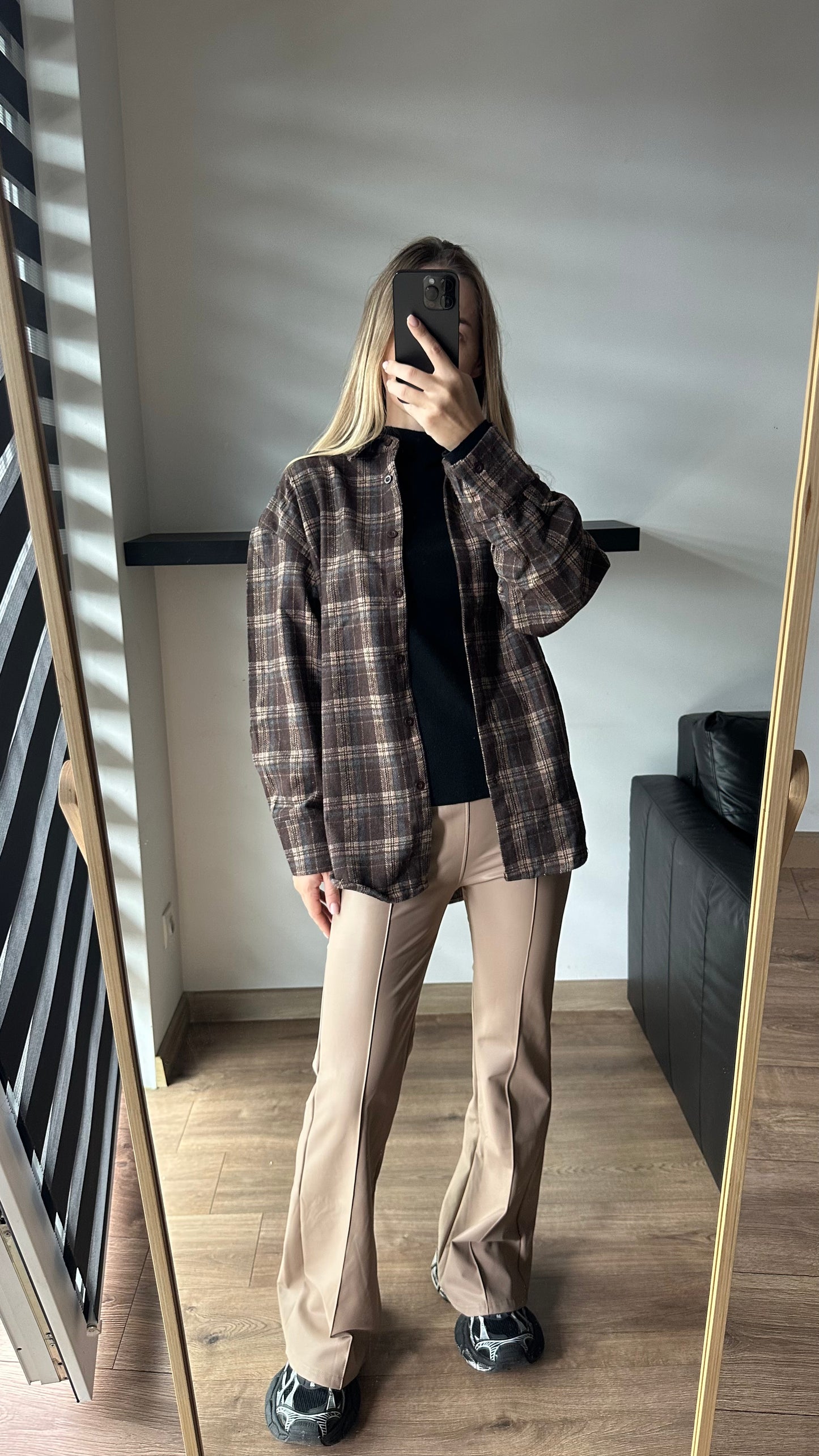 Legginsy z ekoskóry na fleecu. Na wzrost 155-165 cm. Super-ciepłe