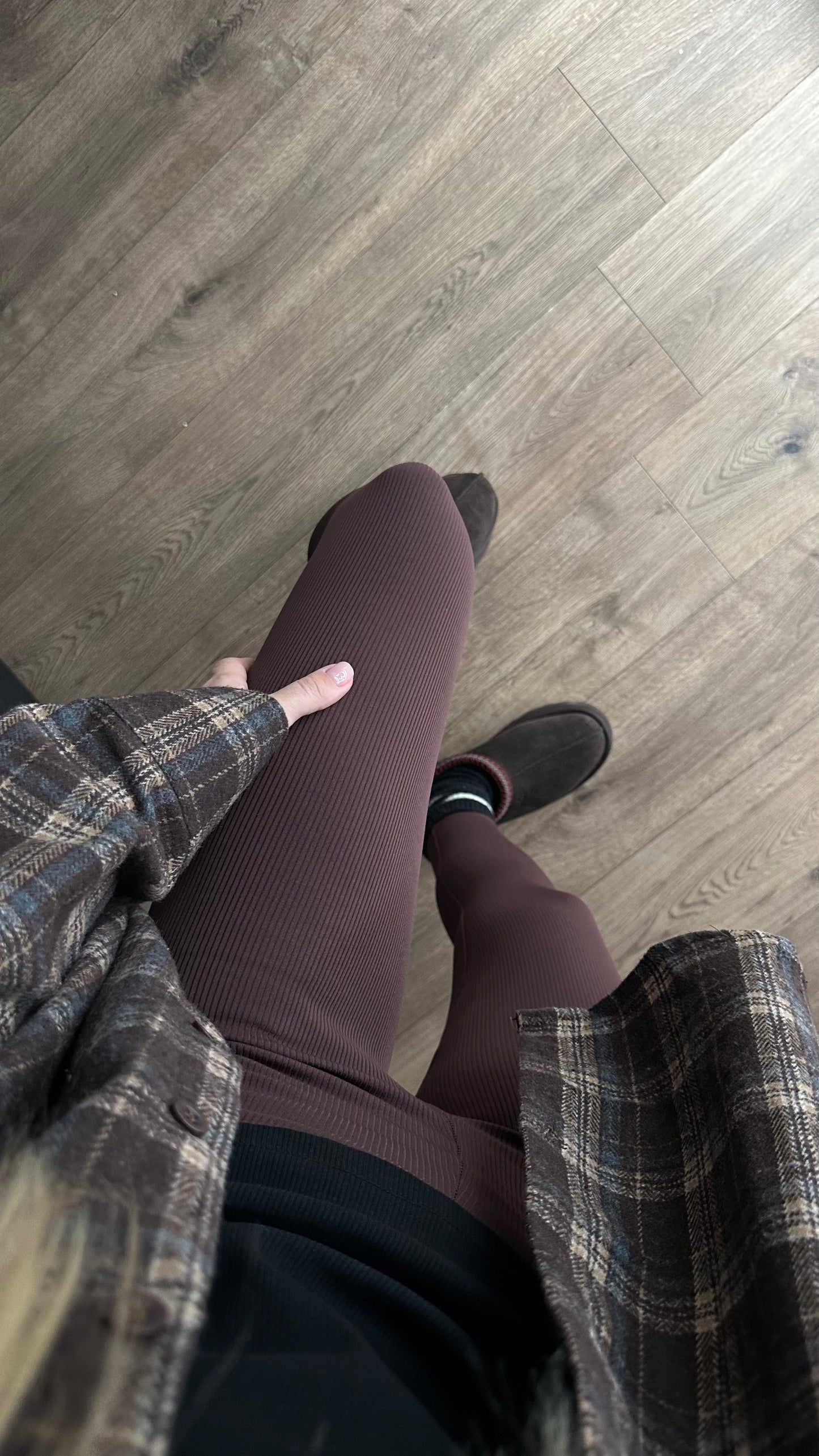 Legginsy ☝🏻na wzrost do 167 cm. Ocieplane prążkowane na fleece.(Uwaga❗️zaniżona rozmiarówka).