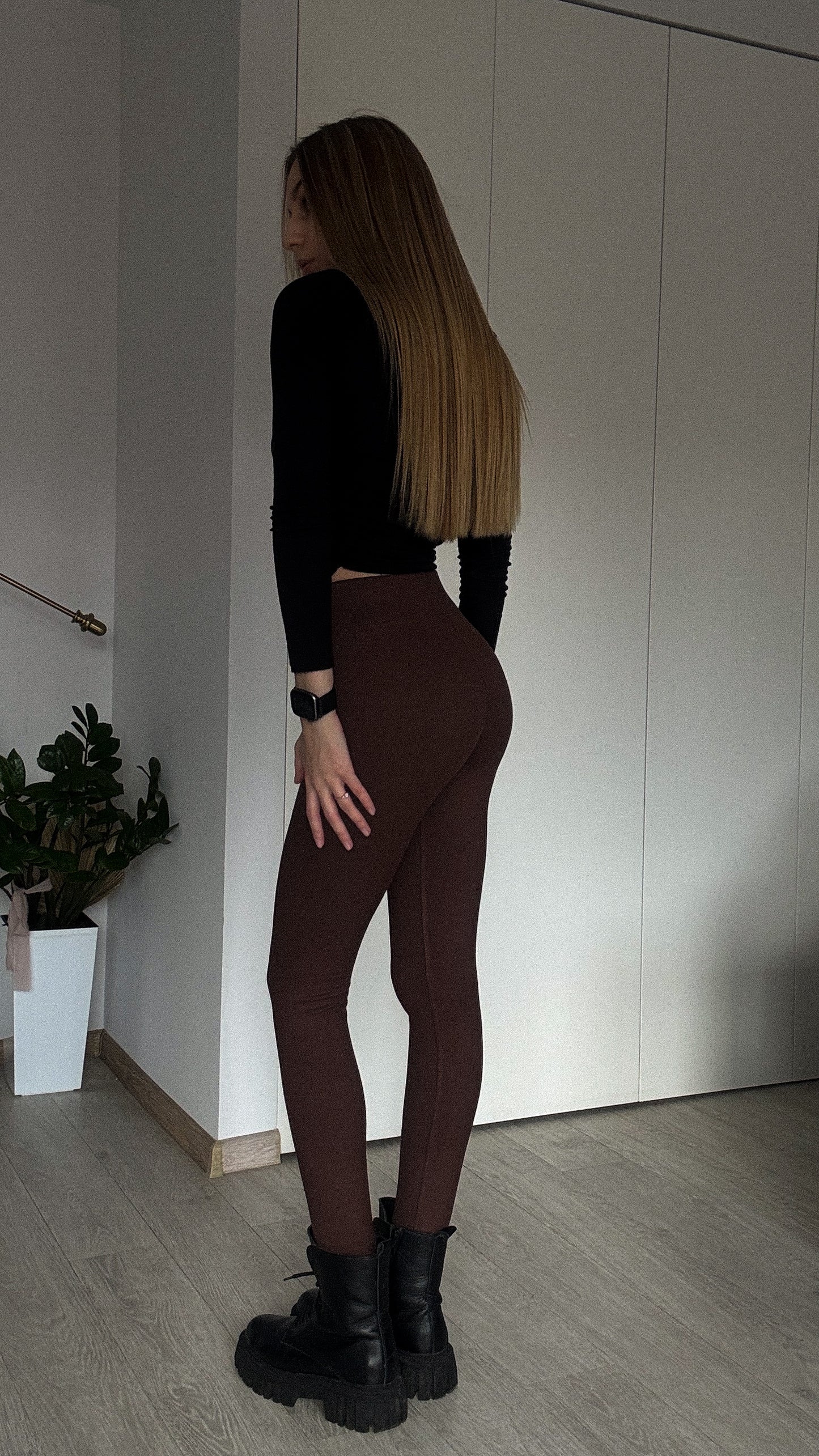 ☝🏻Na wzrost do 168 cm. Legginsy ocieplane prążkowane na fleece. Idealne na jesień i zimę