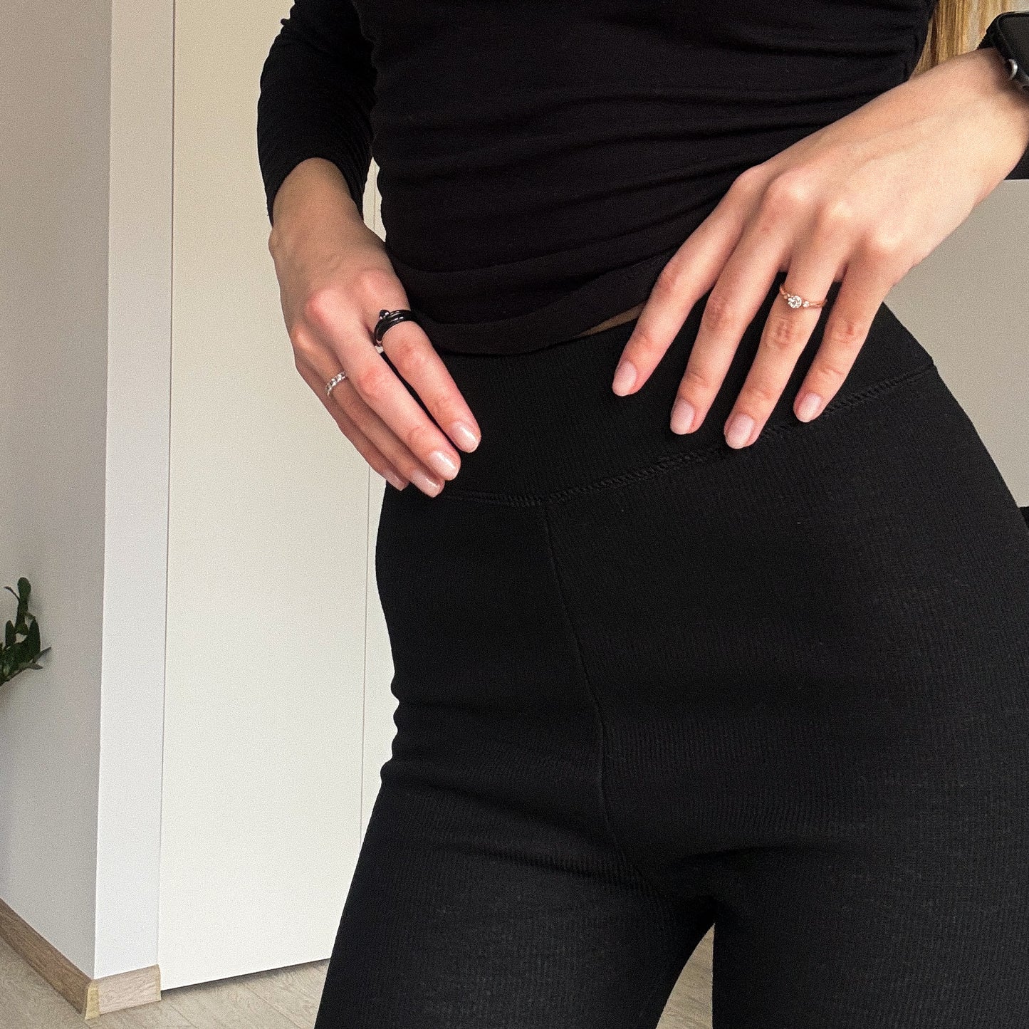 ☝🏻Na wzrost do 168 cm. Legginsy ocieplane prążkowane na fleece. Idealne na jesień i zimę